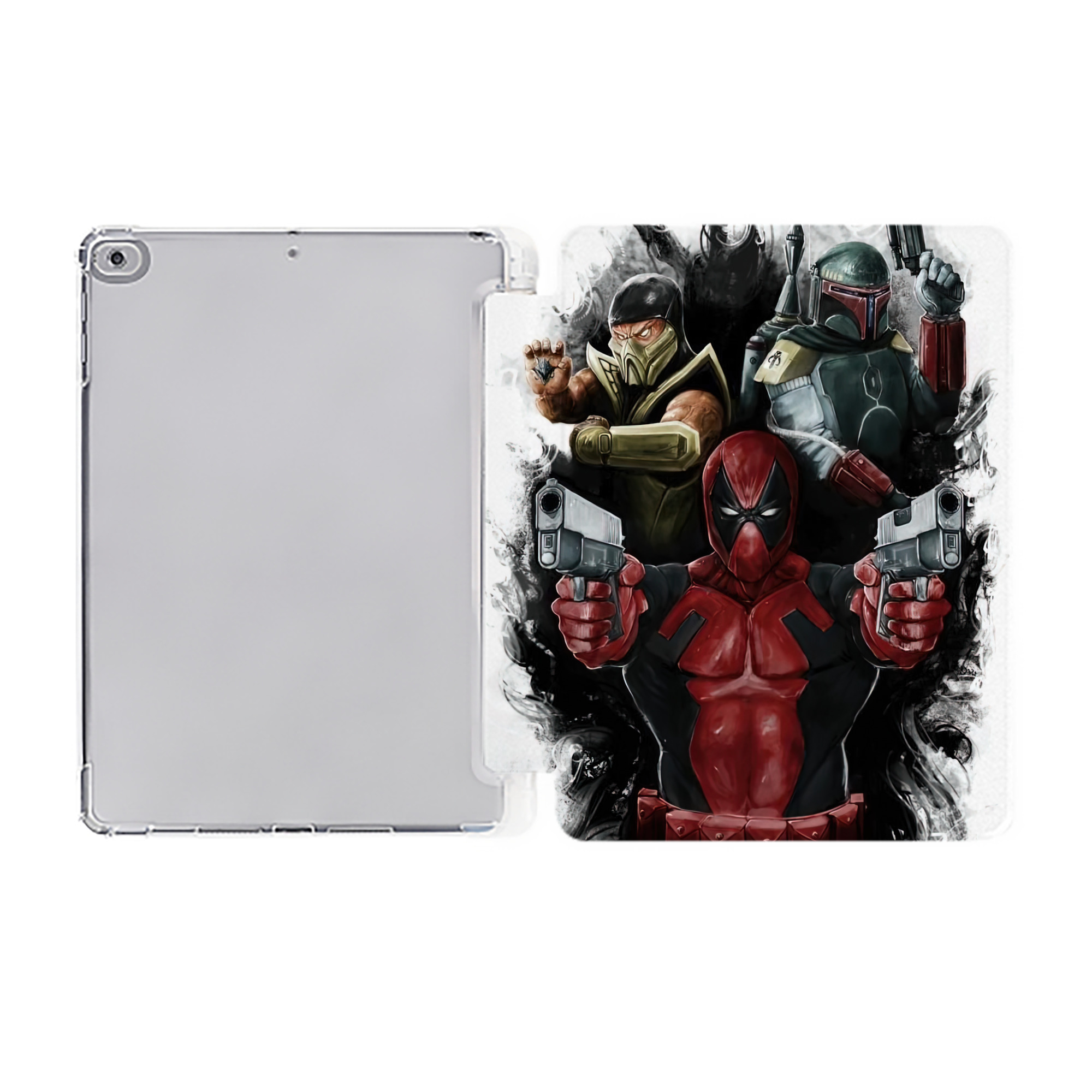 （画像用） Deadpool デッドプール IPad ケース ペン収納付き 三つ折りスタンド PUレザー×シリコン 対応機種9.5/10.5/10.9インチ